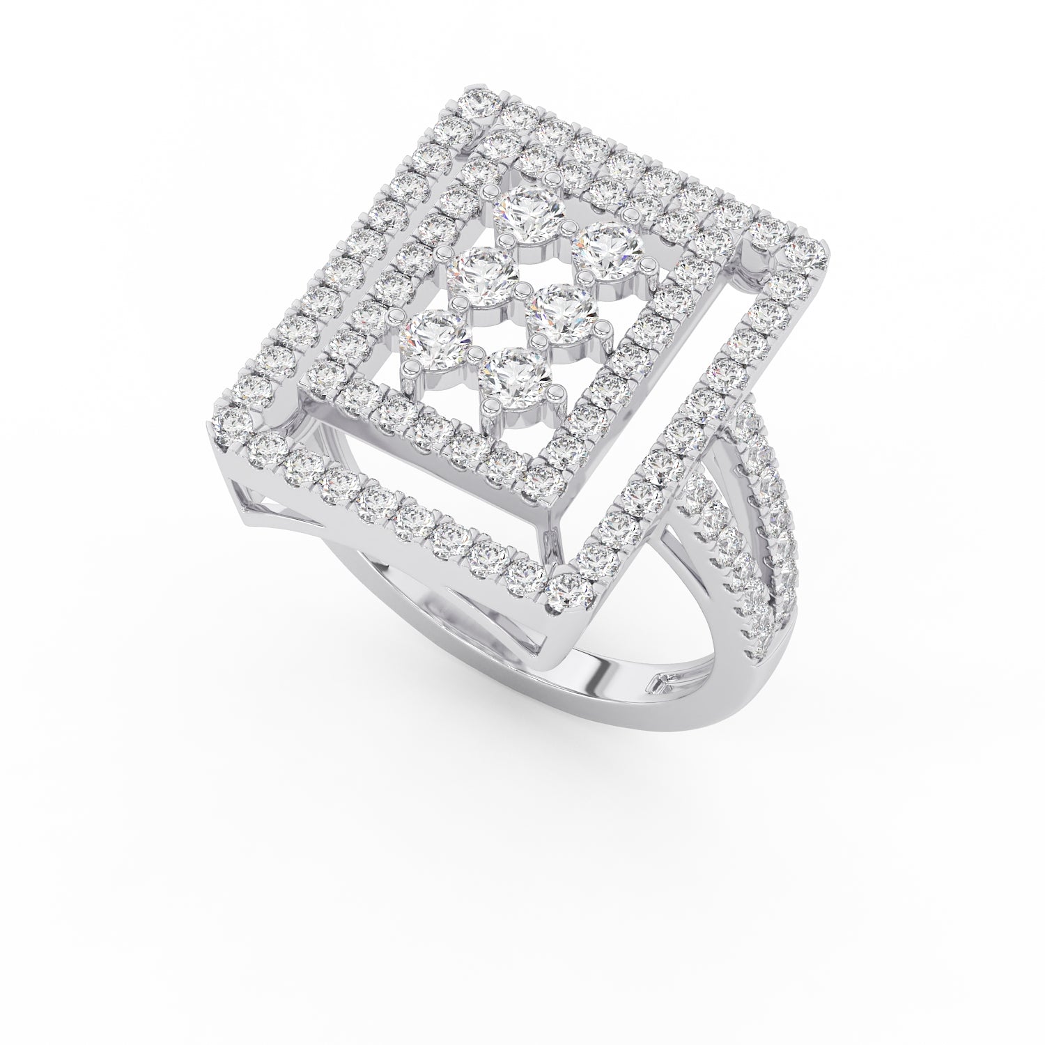 Bague Couronne Carrée