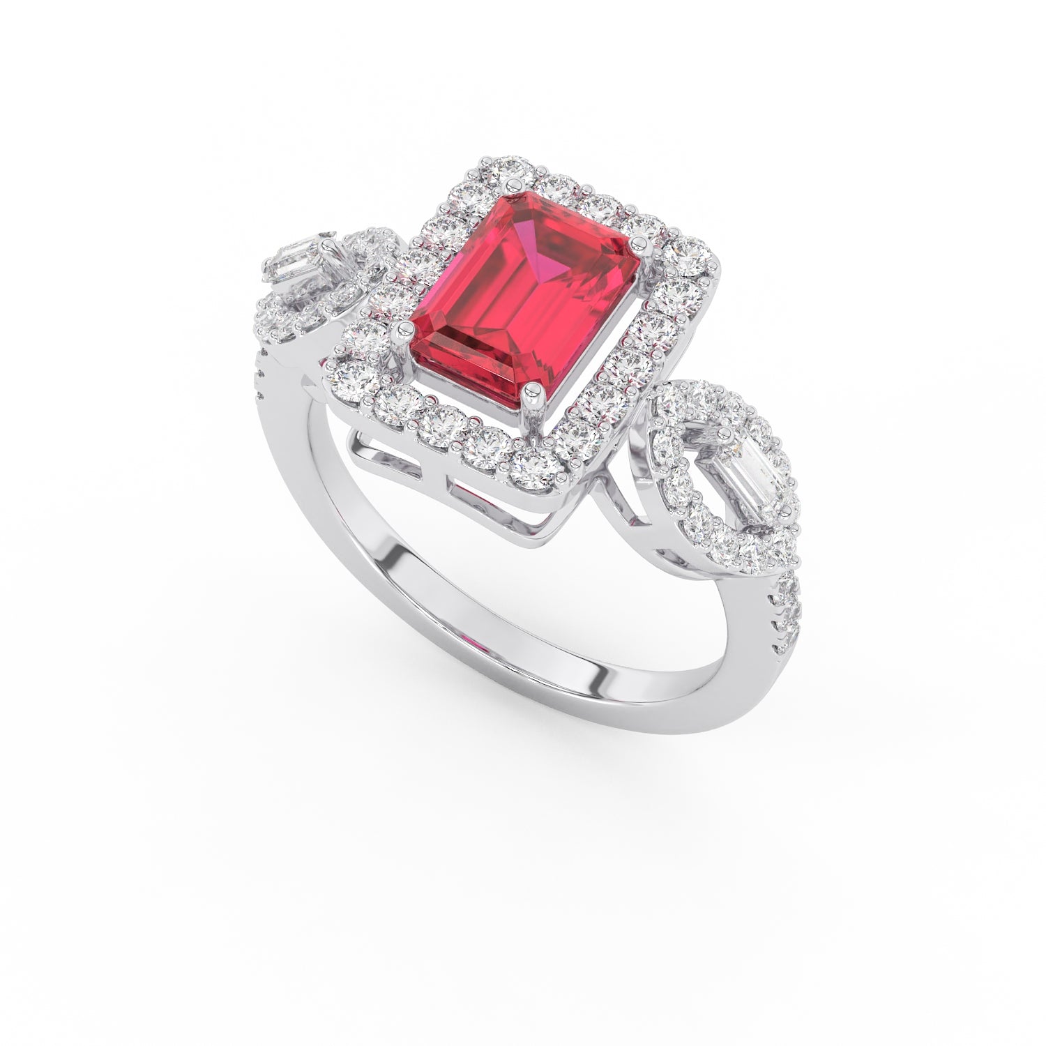 Halo Émeraude Larme de Rose