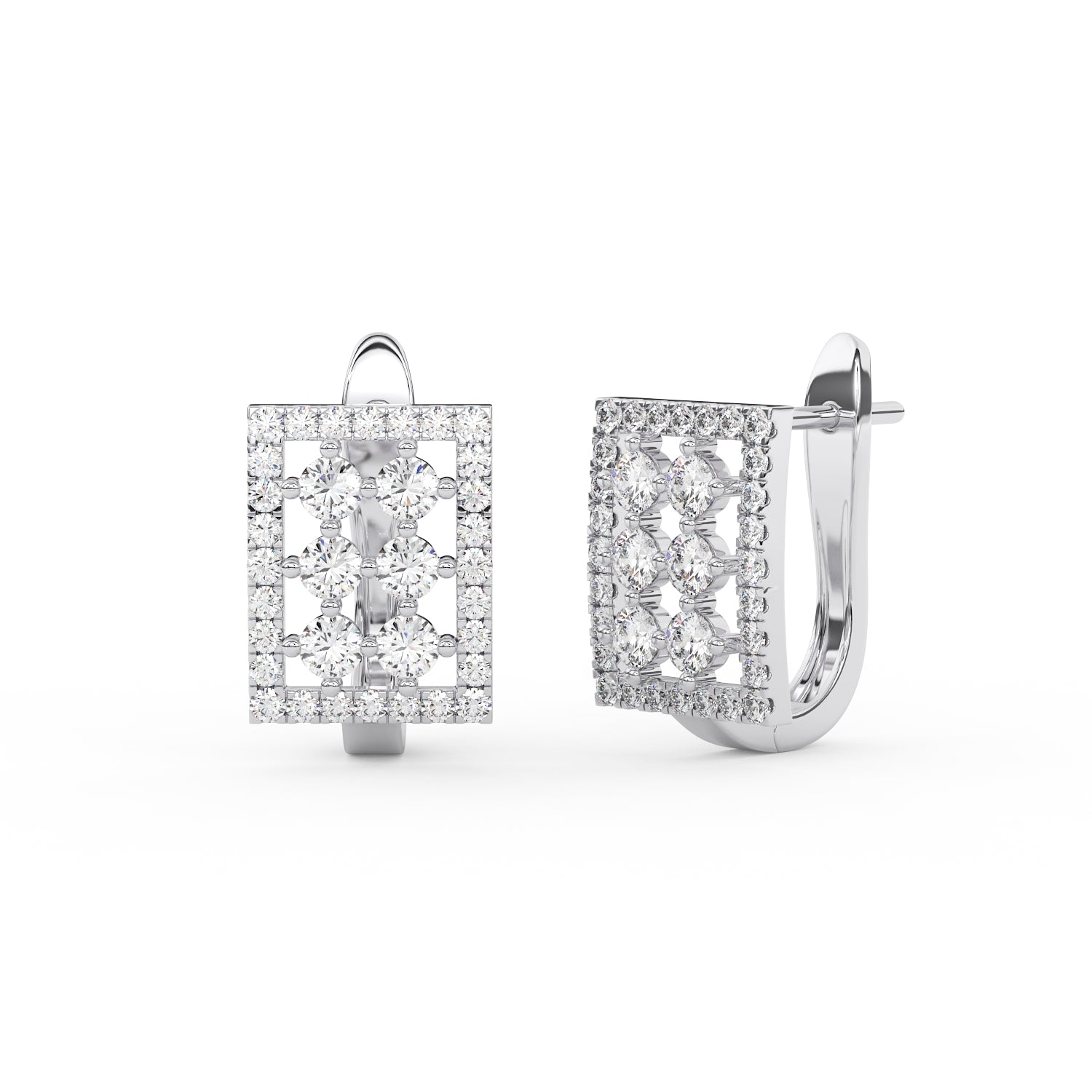 Boucles d’oreilles Couronne Carrée (Lab-Grown)