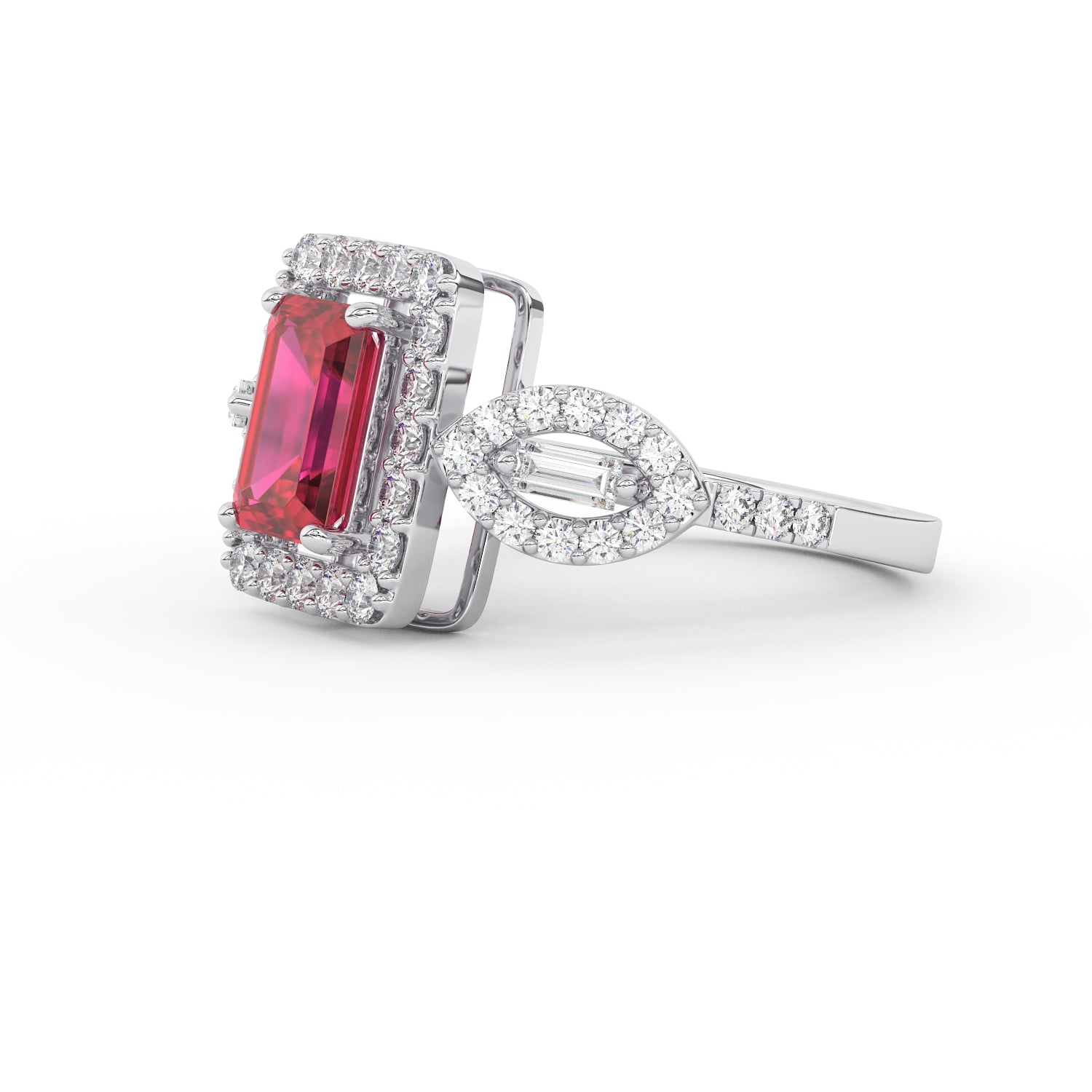 Halo Émeraude Larme de Rose