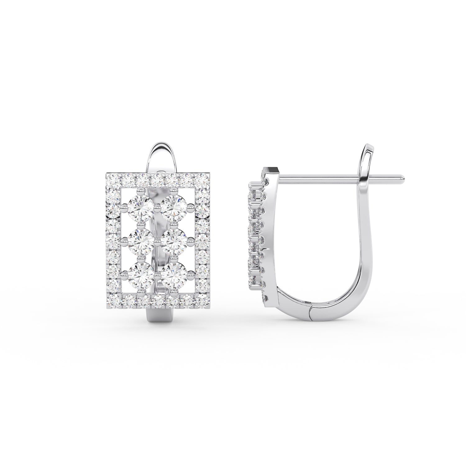 Boucles d’oreilles Couronne Carrée (Lab-Grown)