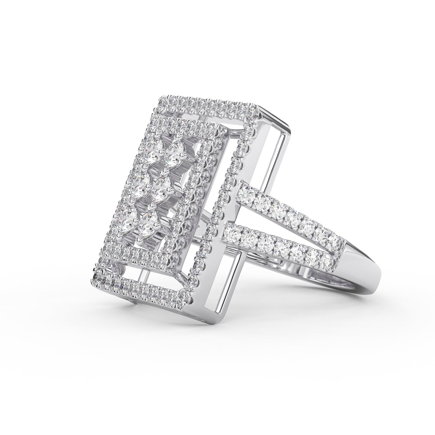 Bague Couronne Carrée