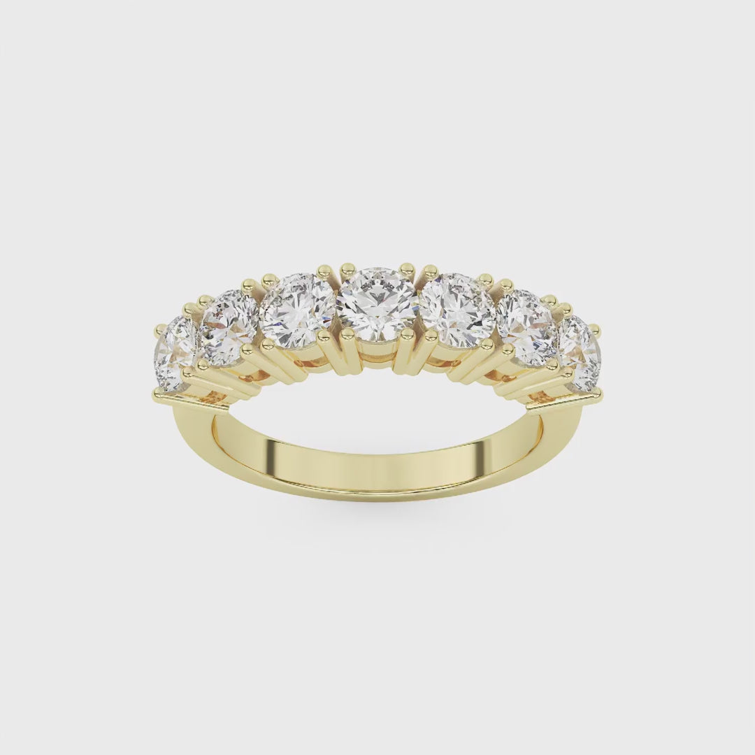 Demi-Alliance 7 Pierres Lumière Intemporelle Grand Eclat