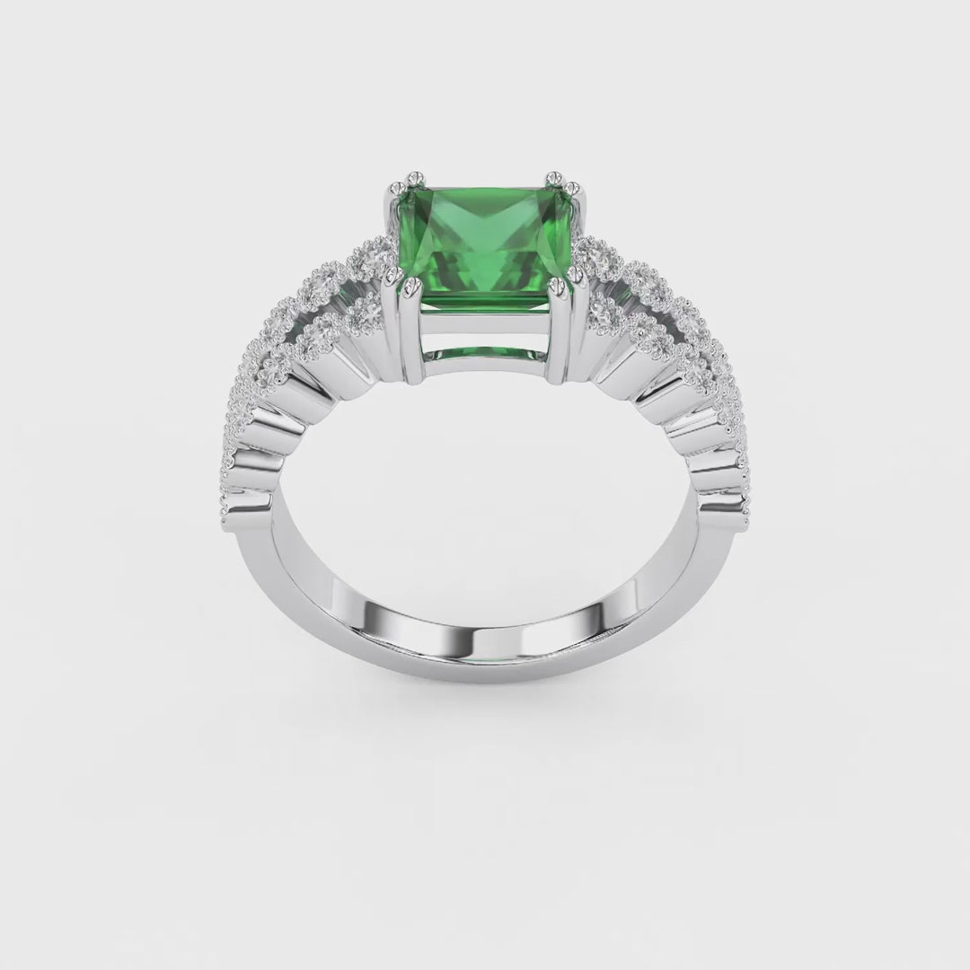 Bague Coussin d’Émeraude