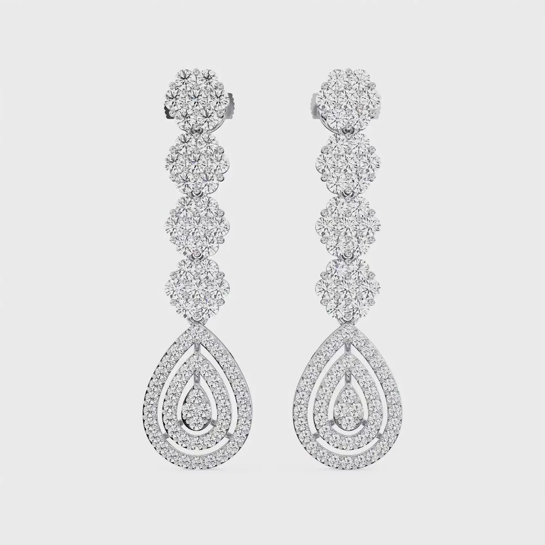 Boucles d'Oreilles Cascade De Fleurs (Lab-Grown)