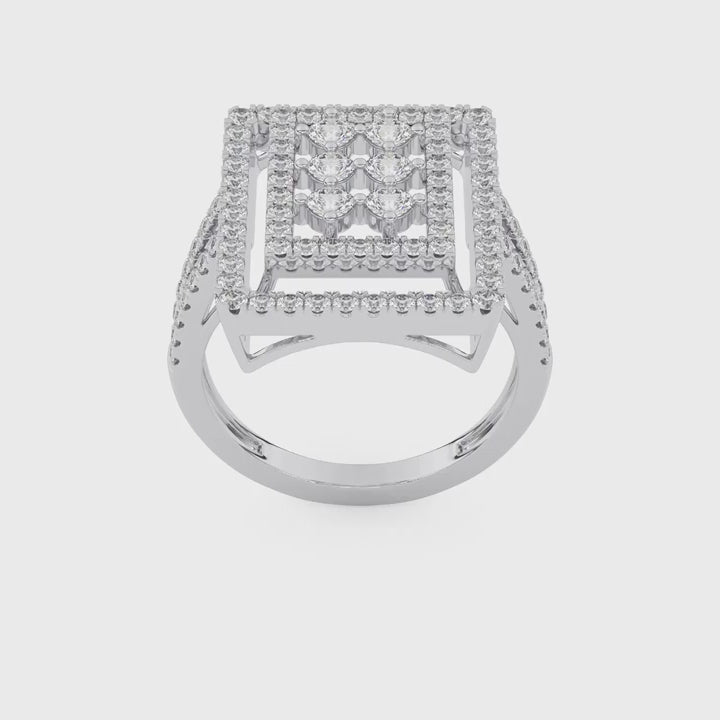 Bague Couronne Carrée