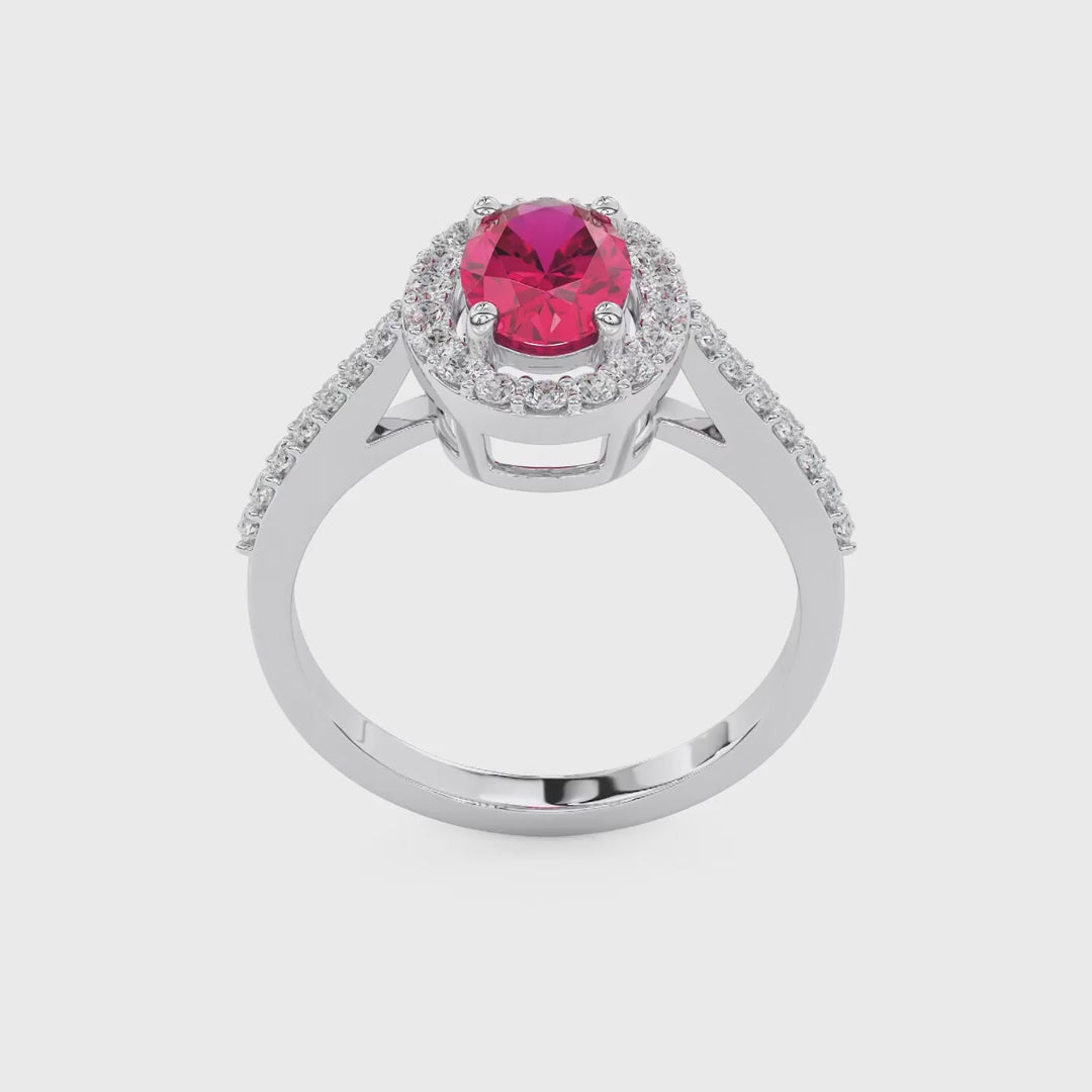 Halo Oval Larme de Rose